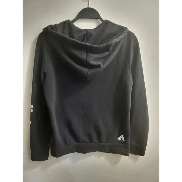 Adidas Black Zipper Hoodie Teen 12/14 - Picture 4 of 4
